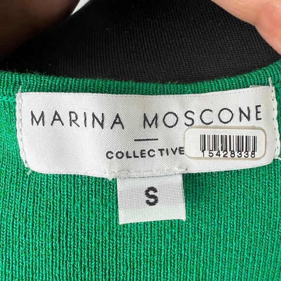 MARINA MOSCONE COLLECTIVE Green Sleeveless Scoop Neck Ribbed Knit Dress Size S - Picture 8 of 10